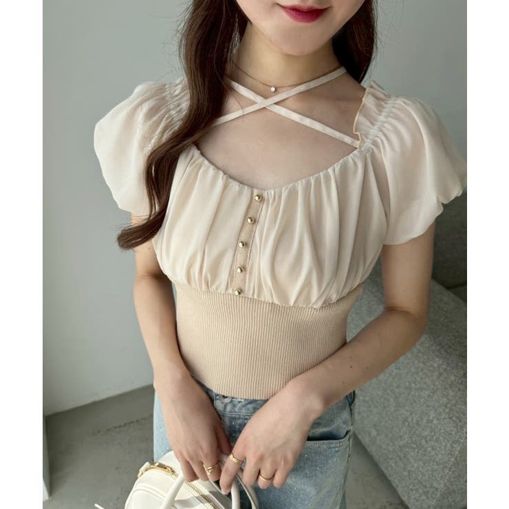 【one after another】オフショルクロスリボンニット | NICE CLAUP / OLIVE des OLIVE　OUTLET | 詳細画像25 