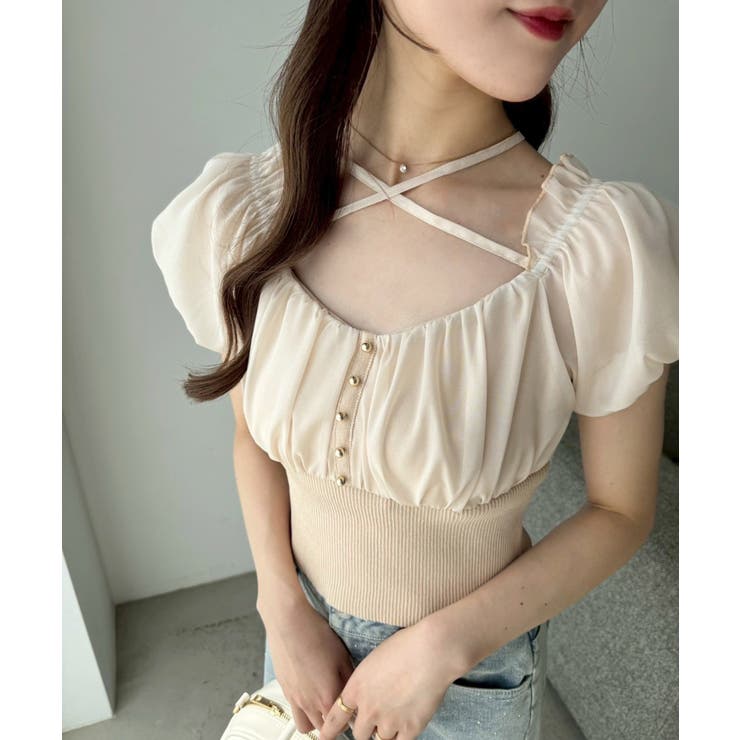 【one after another】オフショルクロスリボンニット | NICE CLAUP / OLIVE des OLIVE　OUTLET | 詳細画像27 