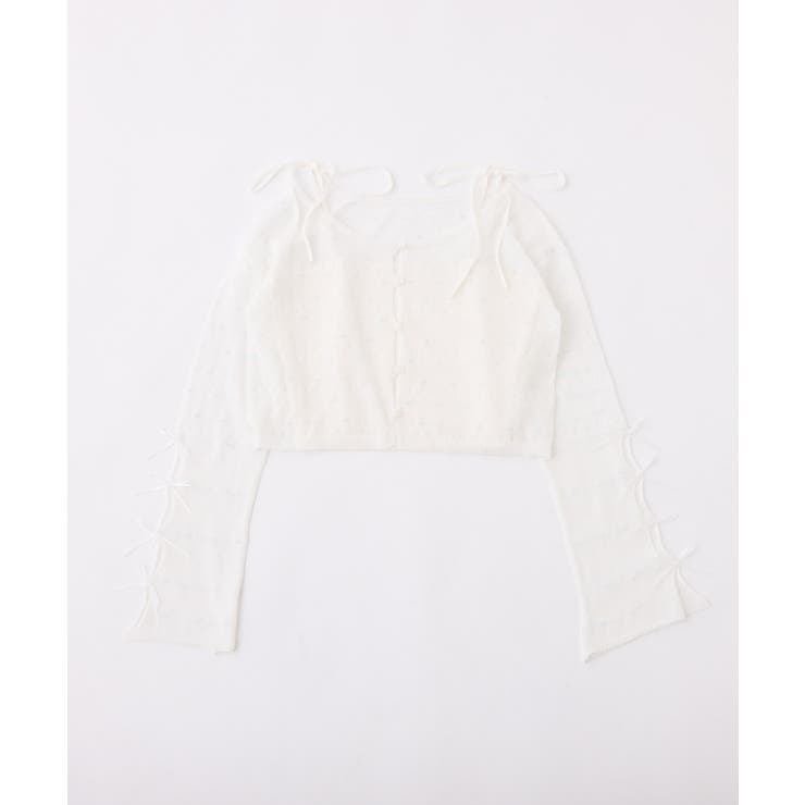 【one after another】インナー×袖リボンカーデアンサンブル | NICE CLAUP / OLIVE des OLIVE　OUTLET | 詳細画像2 