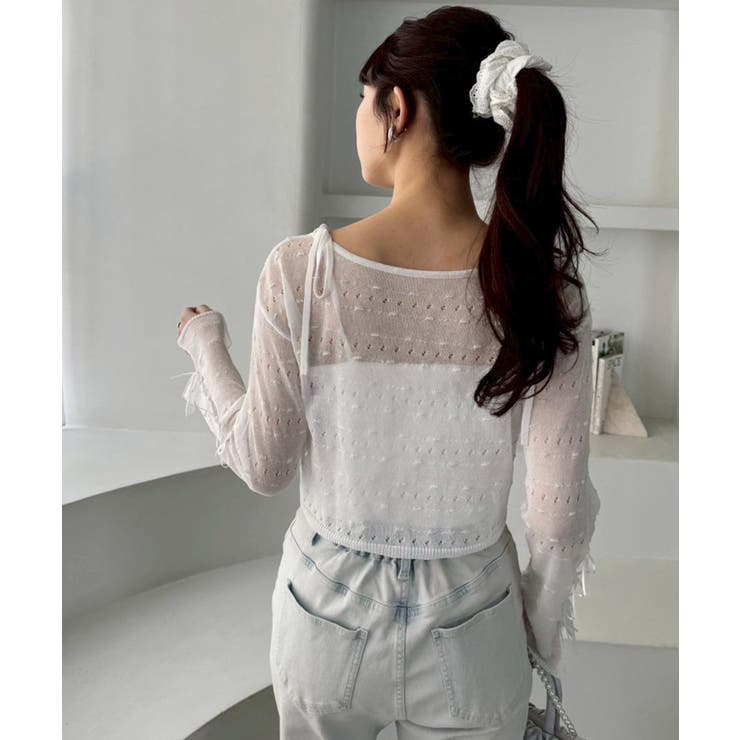 【one after another】インナー×袖リボンカーデアンサンブル | NICE CLAUP / OLIVE des OLIVE　OUTLET | 詳細画像7 