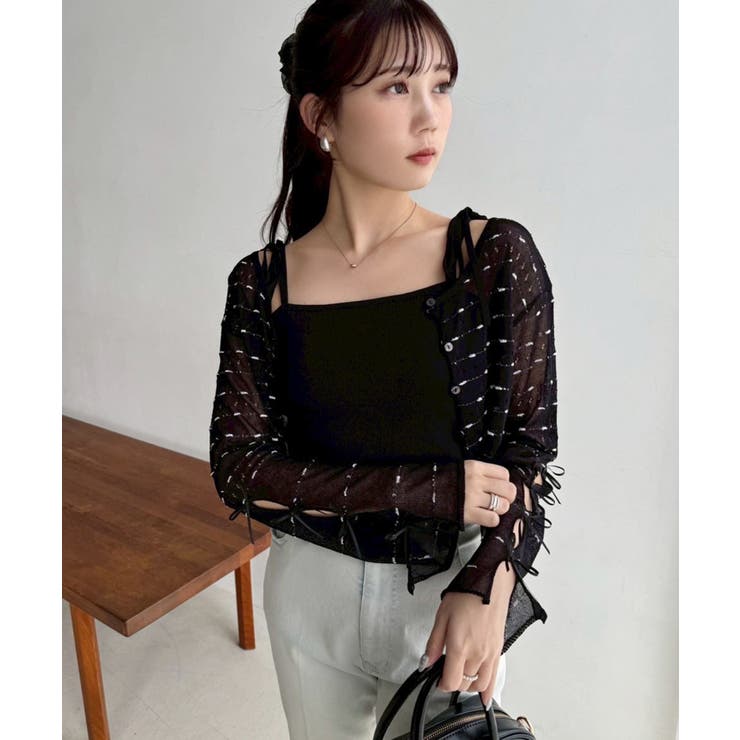 【one after another】インナー×袖リボンカーデアンサンブル | NICE CLAUP / OLIVE des OLIVE　OUTLET | 詳細画像13 