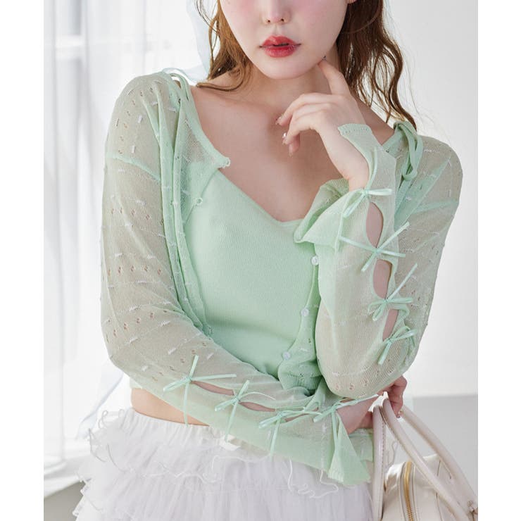 【one after another】インナー×袖リボンカーデアンサンブル | NICE CLAUP / OLIVE des OLIVE　OUTLET | 詳細画像22 