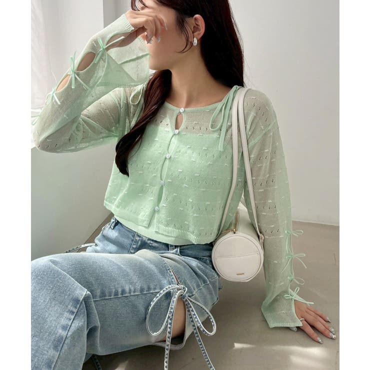 【one after another】インナー×袖リボンカーデアンサンブル | NICE CLAUP / OLIVE des OLIVE　OUTLET | 詳細画像25 