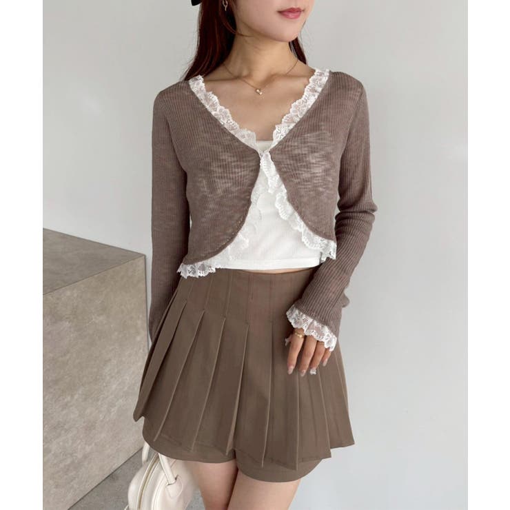 【one after another】レース切り替えカーデ | NICE CLAUP / OLIVE des OLIVE　OUTLET | 詳細画像2 
