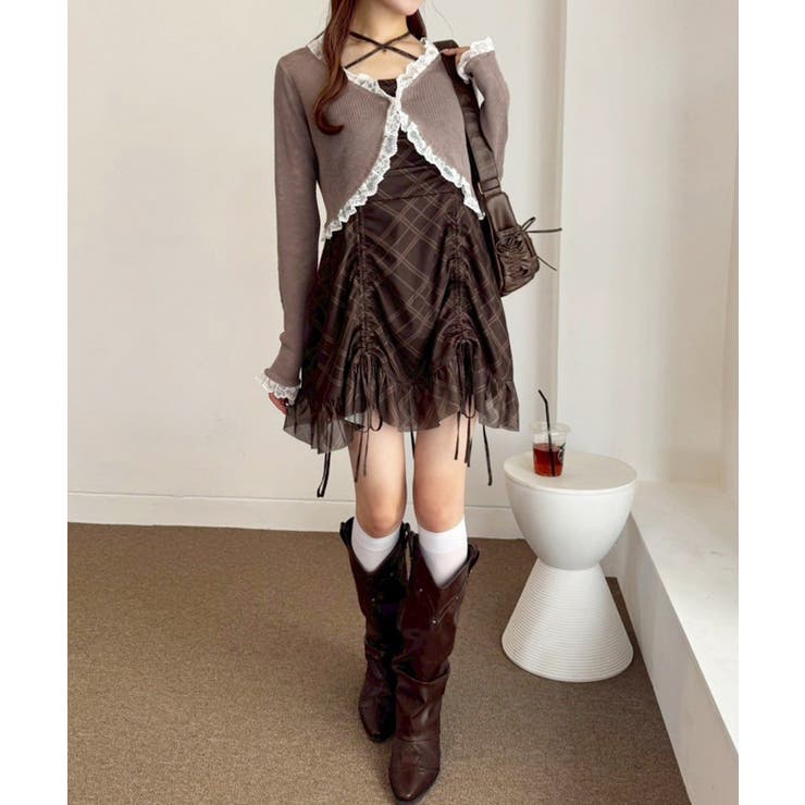 【one after another】レース切り替えカーデ | NICE CLAUP / OLIVE des OLIVE　OUTLET | 詳細画像8 