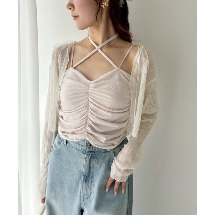 【one after another】肩リボンギャザーキャミ | NICE CLAUP / OLIVE des OLIVE　OUTLET | 詳細画像20 