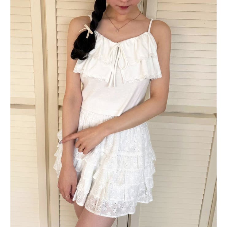 【one after another】フリルキャミソール  | NICE CLAUP / OLIVE des OLIVE　OUTLET | 詳細画像2 