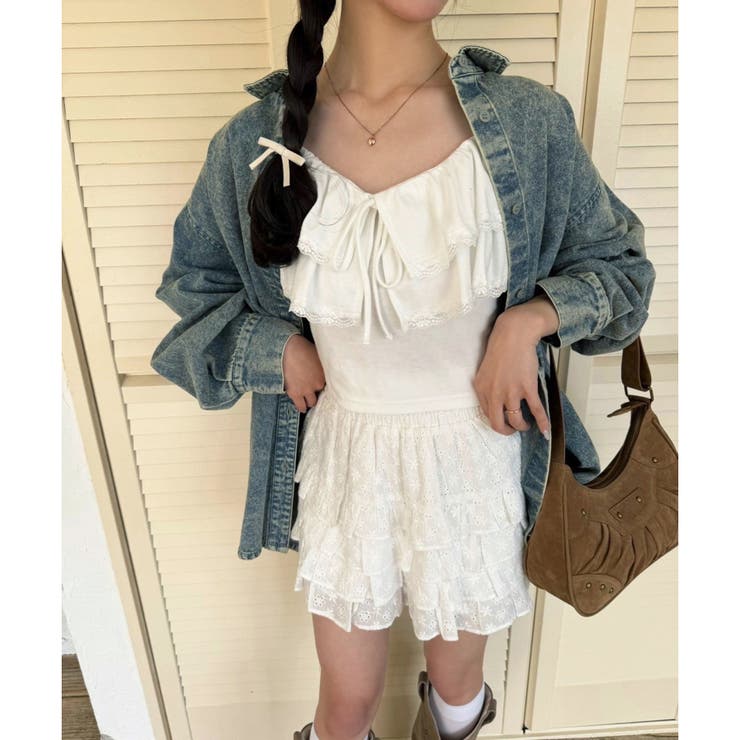 【one after another】フリルキャミソール  | NICE CLAUP / OLIVE des OLIVE　OUTLET | 詳細画像4 