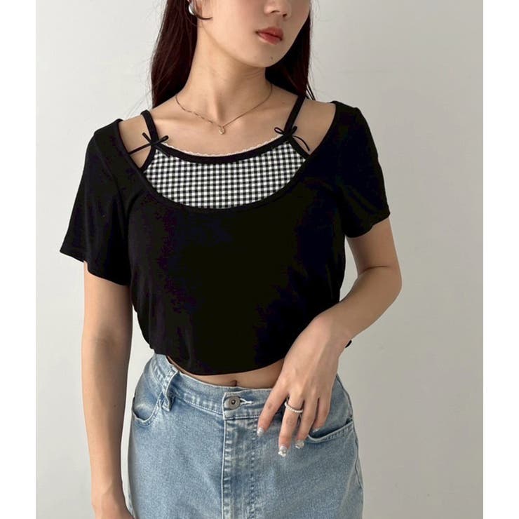 【one after another】レイヤード風リボン付きトップス  | NICE CLAUP / OLIVE des OLIVE　OUTLET | 詳細画像12 