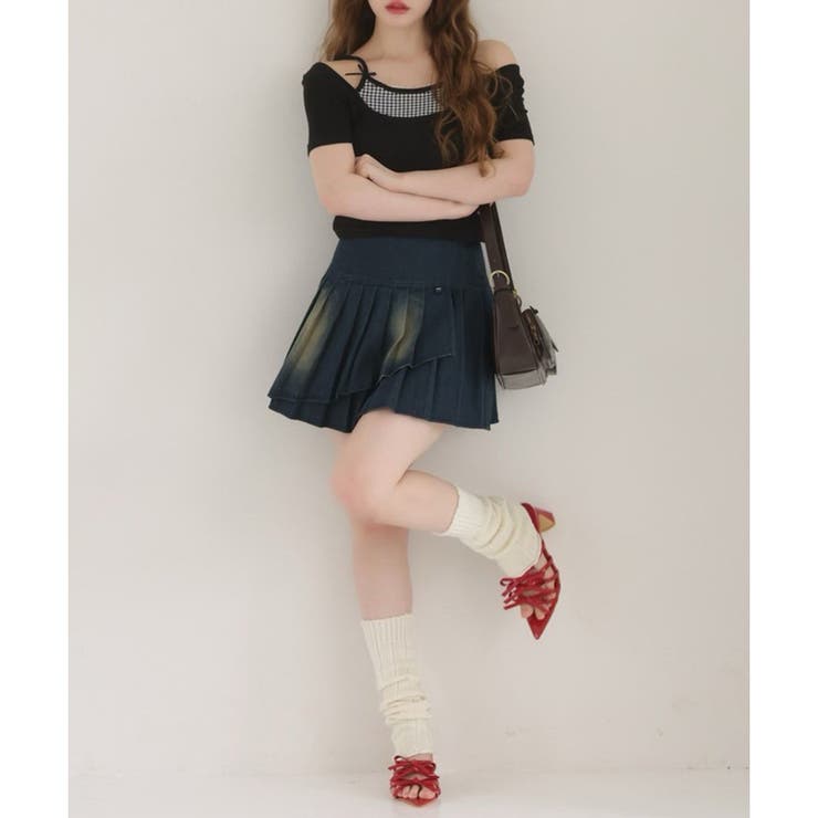 【専用】新品タグ付きReurie オリジナルアンサンブルレイヤードトップス チェックレイヤードトップス（Tシャツ/カットソー）｜TITTY&CO