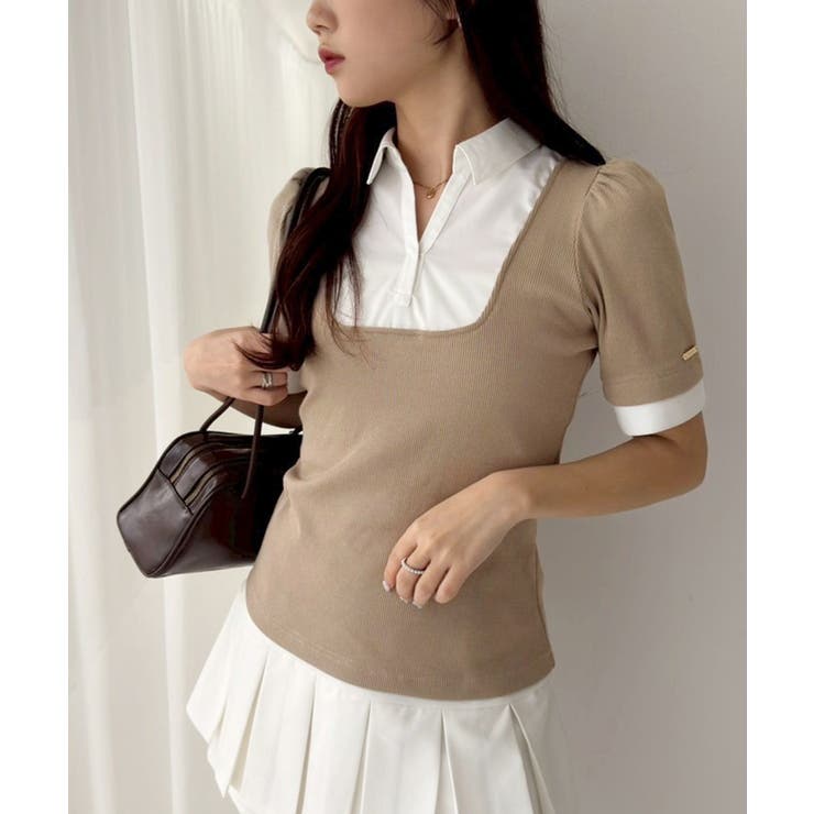 【one after another】シャツドッキング半袖トップス | NICE CLAUP / OLIVE des OLIVE　OUTLET | 詳細画像6 