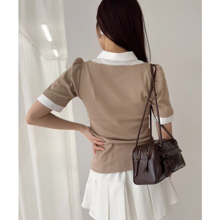 【one after another】シャツドッキング半袖トップス | NICE CLAUP / OLIVE des OLIVE　OUTLET | 詳細画像7 