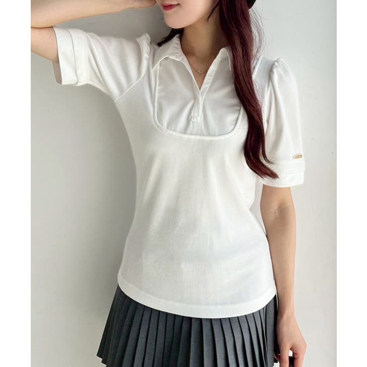 【one after another】シャツドッキング半袖トップス | NICE CLAUP / OLIVE des OLIVE　OUTLET | 詳細画像20 