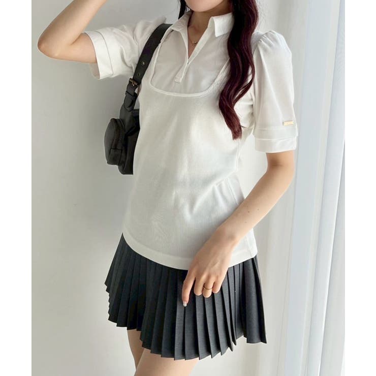 オフ | 【one after another】シャツドッキング半袖トップス | NICE CLAUP / OLIVE des OLIVE　OUTLET