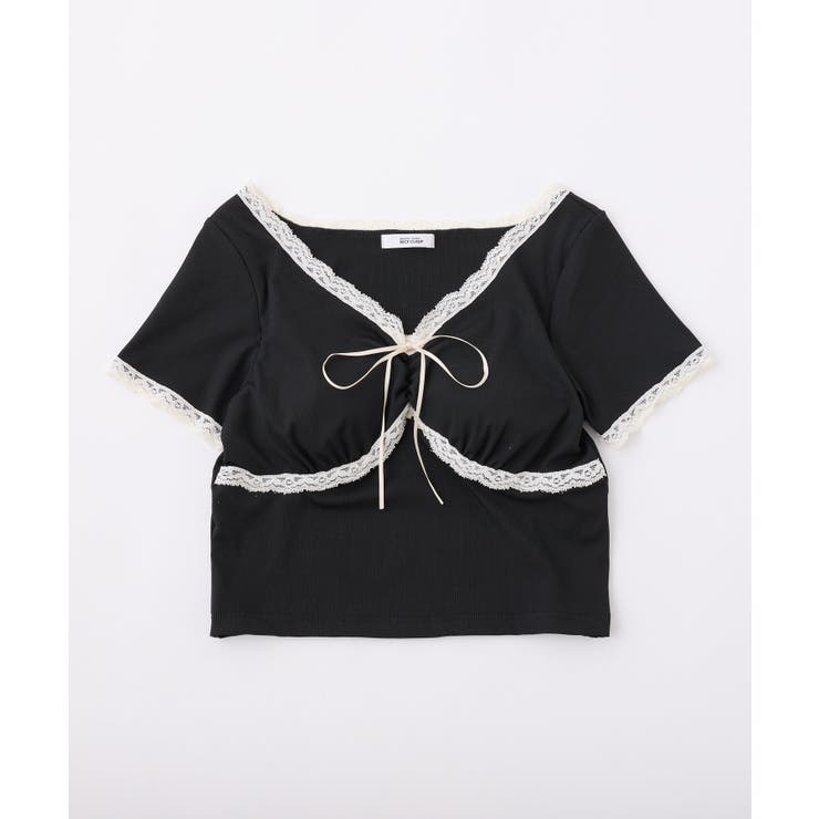 【one after another】カップ付/配色レーステレコトップス | NICE CLAUP / OLIVE des OLIVE　OUTLET | 詳細画像8 