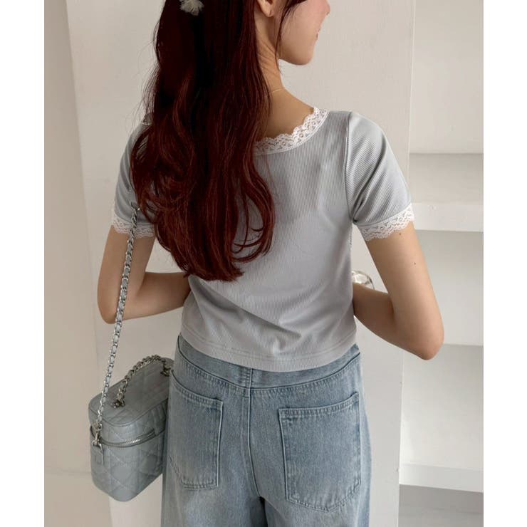 【one after another】カップ付/配色レーステレコトップス | NICE CLAUP / OLIVE des OLIVE　OUTLET | 詳細画像17 