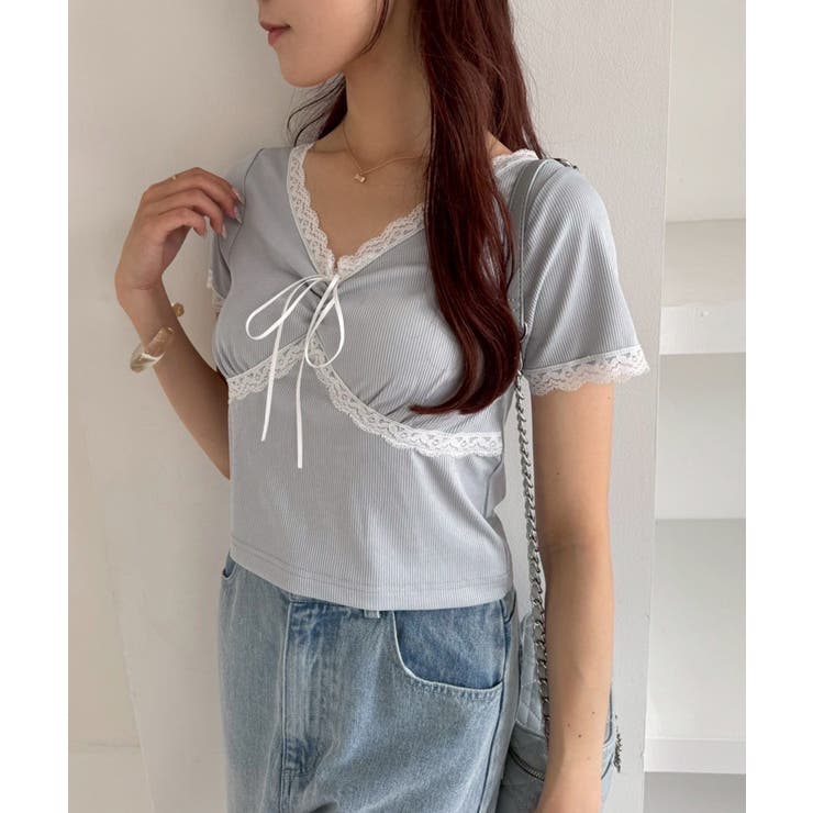 【one after another】カップ付/配色レーステレコトップス | NICE CLAUP / OLIVE des OLIVE　OUTLET | 詳細画像18 