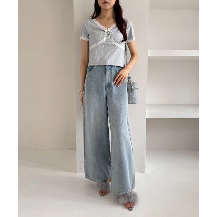 【one after another】カップ付/配色レーステレコトップス | NICE CLAUP / OLIVE des OLIVE　OUTLET | 詳細画像20 