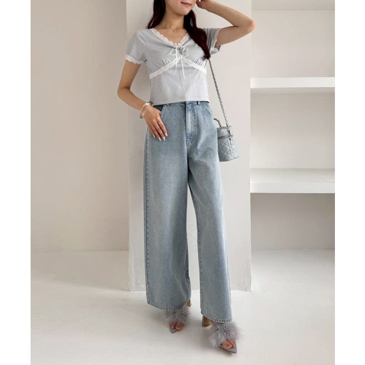 【one after another】カップ付/配色レーステレコトップス | NICE CLAUP / OLIVE des OLIVE　OUTLET | 詳細画像21 