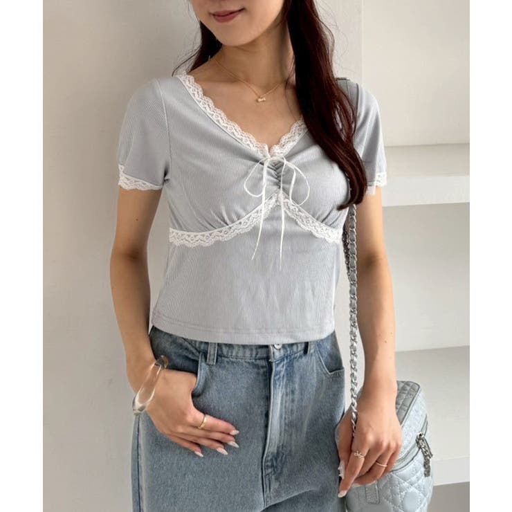 【one after another】カップ付/配色レーステレコトップス | NICE CLAUP / OLIVE des OLIVE　OUTLET | 詳細画像22 