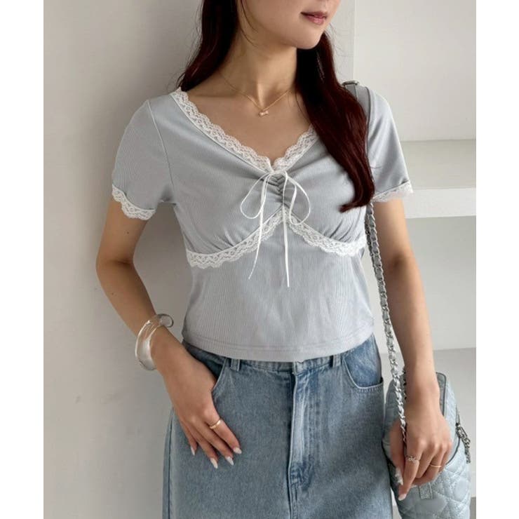 【one after another】カップ付/配色レーステレコトップス | NICE CLAUP / OLIVE des OLIVE　OUTLET | 詳細画像23 