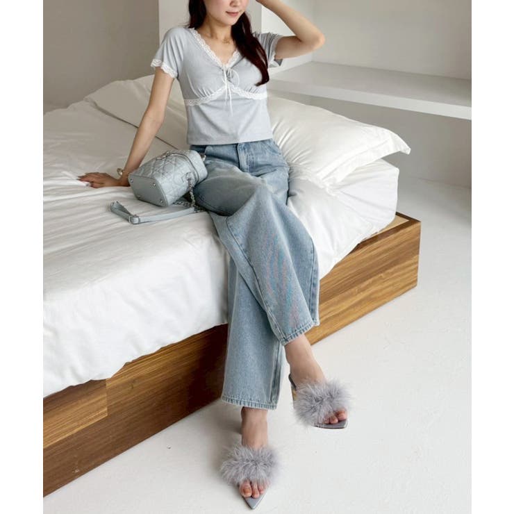 【one after another】カップ付/配色レーステレコトップス | NICE CLAUP / OLIVE des OLIVE　OUTLET | 詳細画像25 