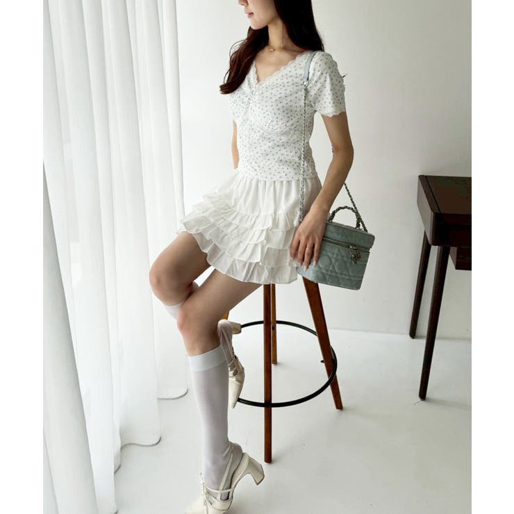 【one after another】カップ付/配色レーステレコトップス | NICE CLAUP / OLIVE des OLIVE　OUTLET | 詳細画像28 