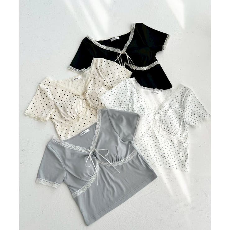 【one after another】カップ付/配色レーステレコトップス | NICE CLAUP / OLIVE des OLIVE　OUTLET | 詳細画像35 