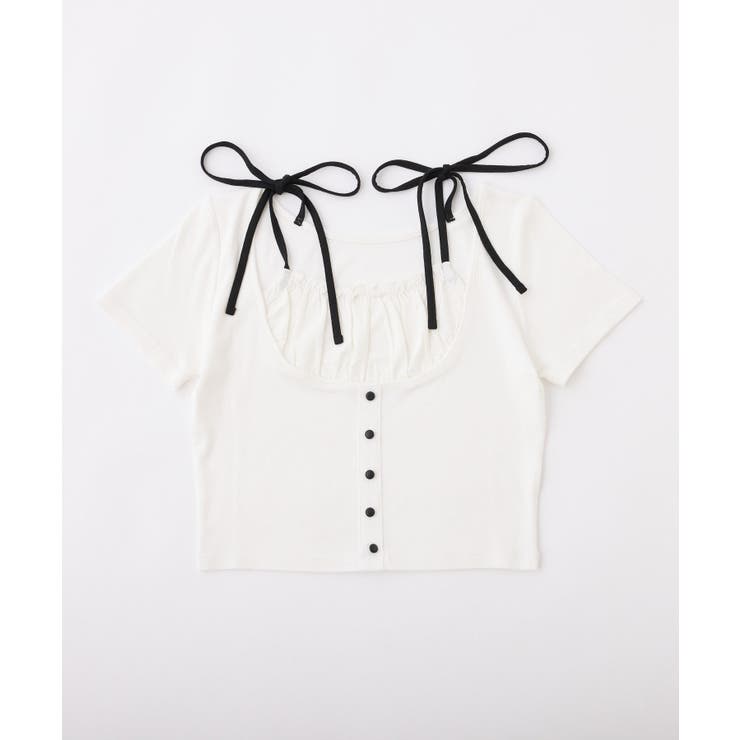 【one after another】レイヤード半袖トップス | NICE CLAUP / OLIVE des OLIVE　OUTLET | 詳細画像2 