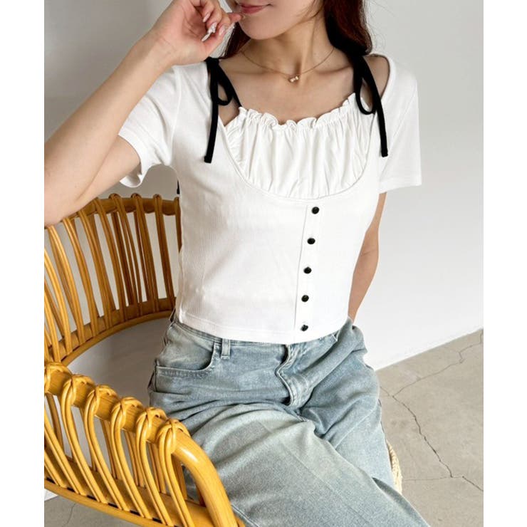 【one after another】レイヤード半袖トップス | NICE CLAUP / OLIVE des OLIVE　OUTLET | 詳細画像4 