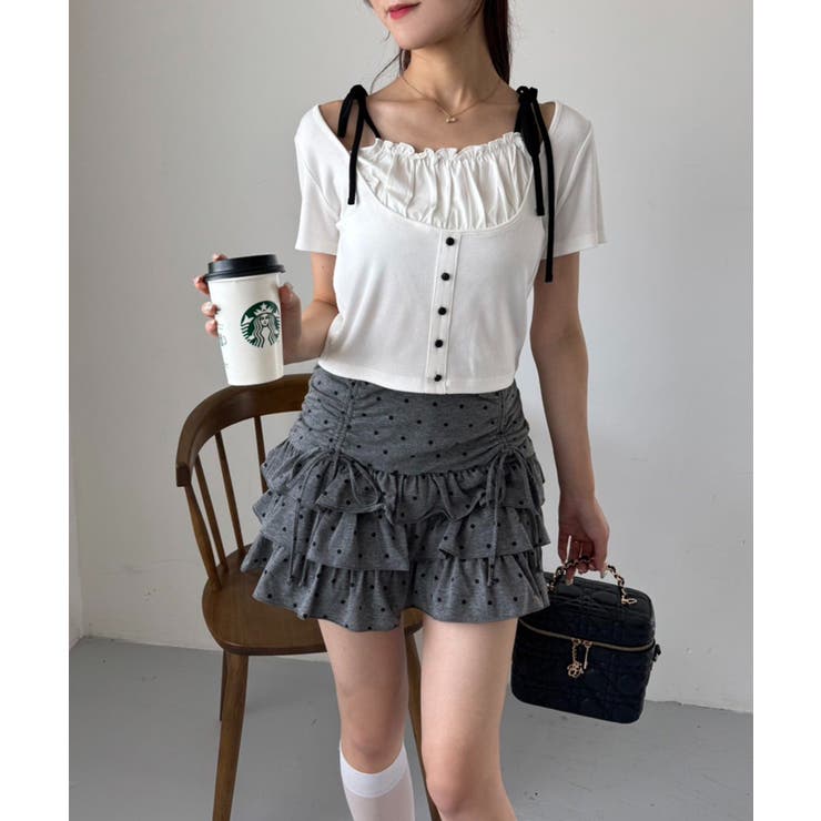 【one after another】レイヤード半袖トップス | NICE CLAUP / OLIVE des OLIVE　OUTLET | 詳細画像16 