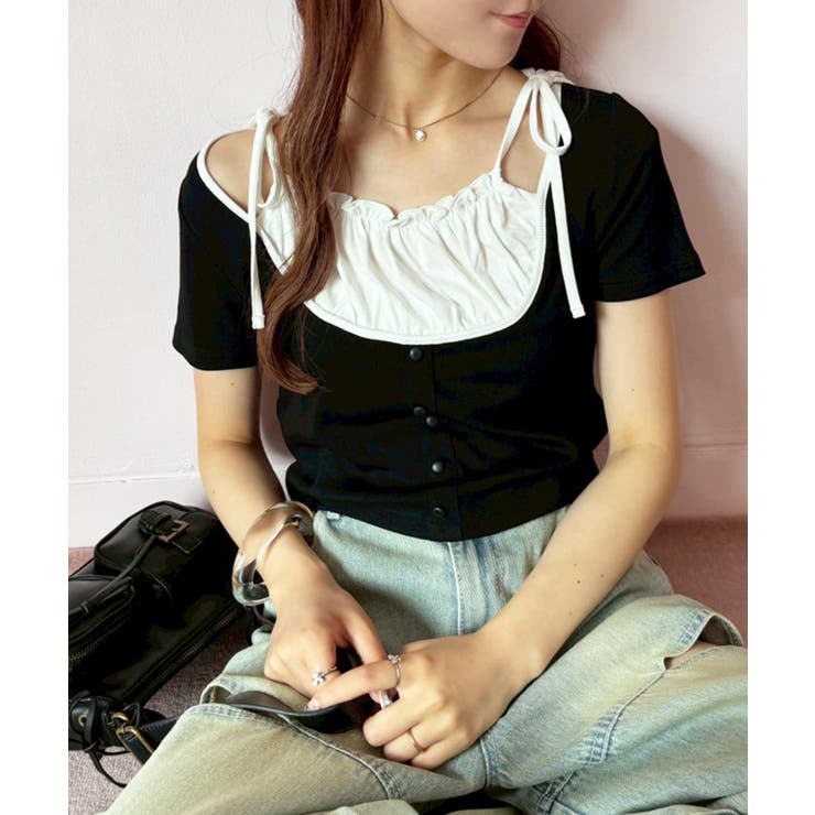 【one after another】レイヤード半袖トップス | NICE CLAUP / OLIVE des OLIVE　OUTLET | 詳細画像28 