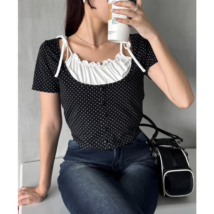 【one after another】レイヤード半袖トップス | NICE CLAUP / OLIVE des OLIVE　OUTLET | 詳細画像33 