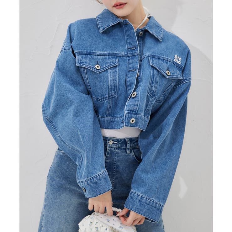 ブルー | 【one after another】刺繍デニムジャケット | NICE CLAUP / OLIVE des OLIVE　OUTLET