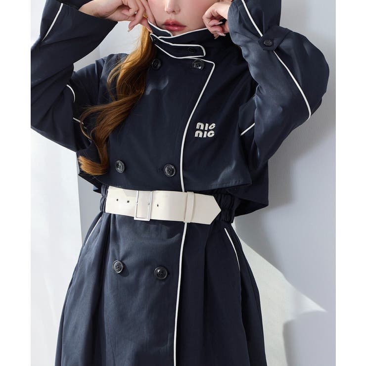 【one after another】【オリジナルロゴ入り】配色トレンチコート | NICE CLAUP / OLIVE des OLIVE　OUTLET | 詳細画像5 