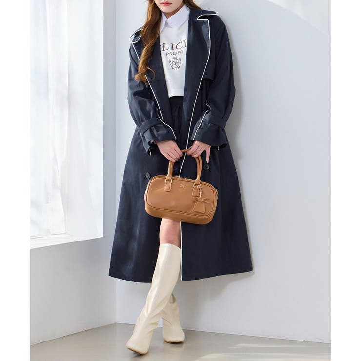 【one after another】【オリジナルロゴ入り】配色トレンチコート | NICE CLAUP / OLIVE des OLIVE　OUTLET | 詳細画像6 