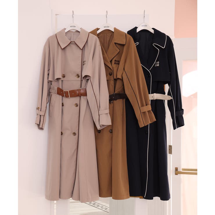 【one after another】【オリジナルロゴ入り】配色トレンチコート | NICE CLAUP / OLIVE des OLIVE　OUTLET | 詳細画像10 