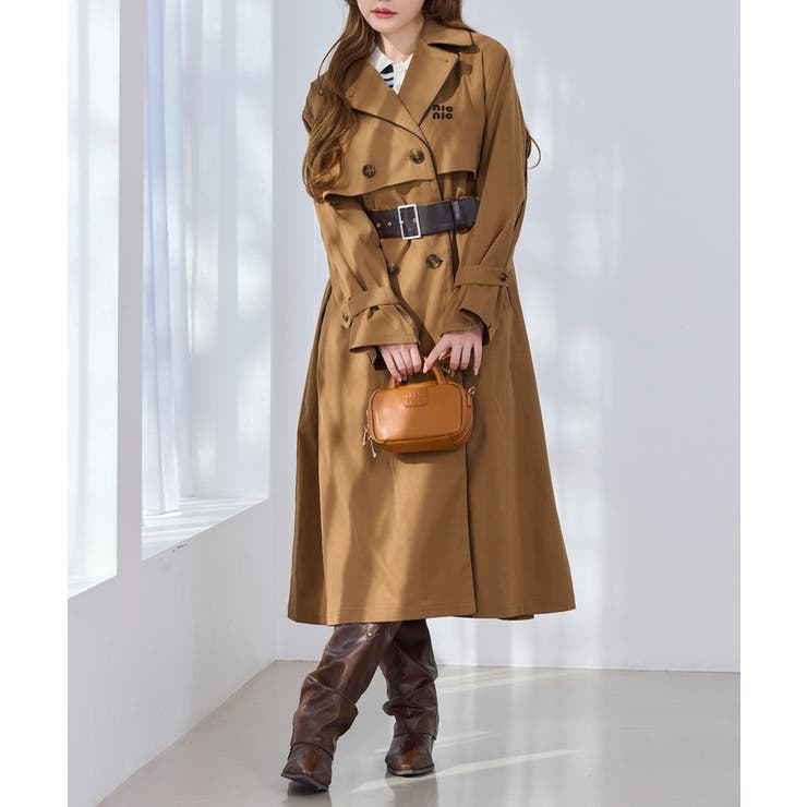 【one after another】【オリジナルロゴ入り】配色トレンチコート | NICE CLAUP / OLIVE des OLIVE　OUTLET | 詳細画像12 