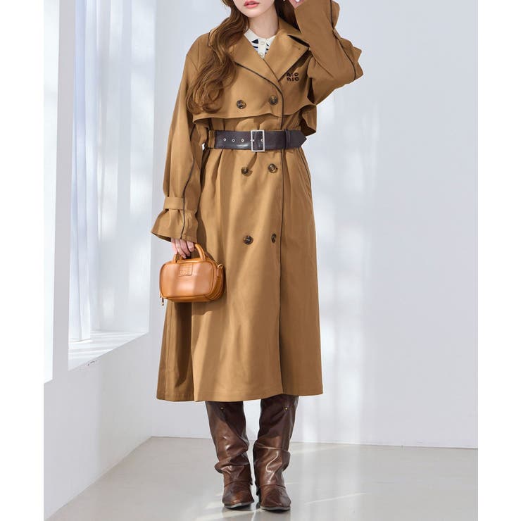 【one after another】【オリジナルロゴ入り】配色トレンチコート | NICE CLAUP / OLIVE des OLIVE　OUTLET | 詳細画像13 