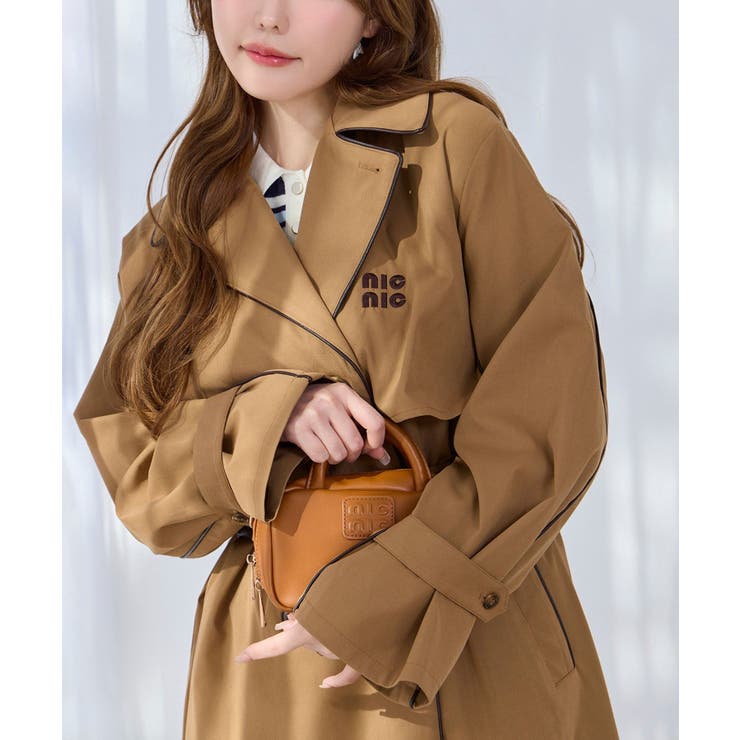 【one after another】【オリジナルロゴ入り】配色トレンチコート | NICE CLAUP / OLIVE des OLIVE　OUTLET | 詳細画像1 