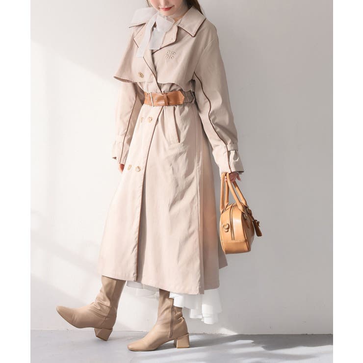 【one after another】【オリジナルロゴ入り】配色トレンチコート | NICE CLAUP / OLIVE des OLIVE　OUTLET | 詳細画像31 