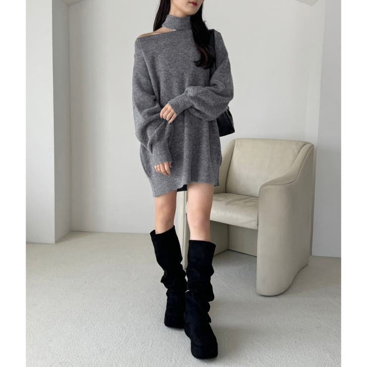 one after another】チョーカー付きニットミニワンピース[品番：NCLW0015352]｜NICE CLAUP / OLIVE des  OLIVE OUTLET（ナイスクラップ オリーブデオリーブ アウトレット）のレディースファッション通販｜SHOPLIST（ショップリスト）