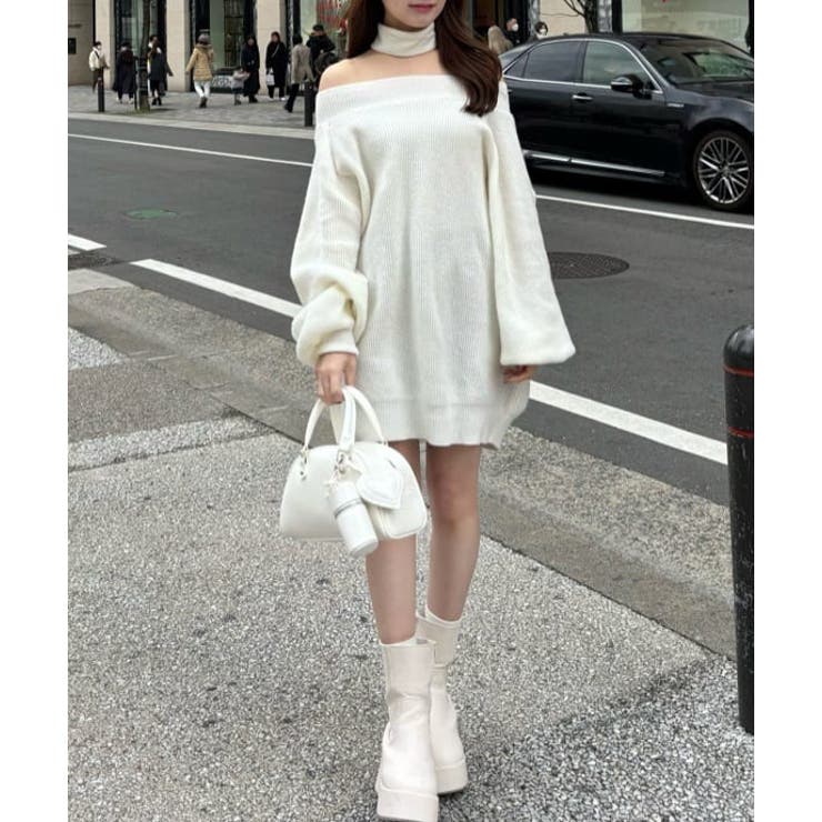 one after another】チョーカー付きミニワンピース[品番：NCLW0015352