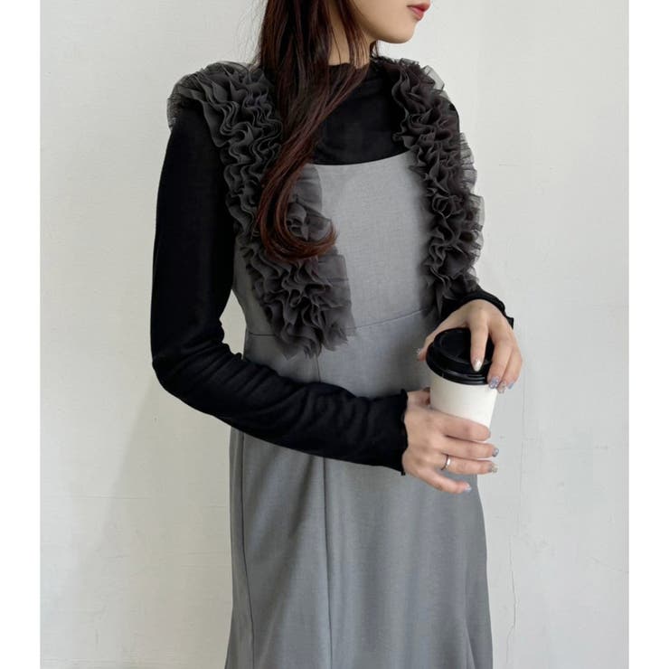ミントグリーン チュールロングワンピース　nice claup ミントグリーン チュールロングワンピース nice claup - メルカリ