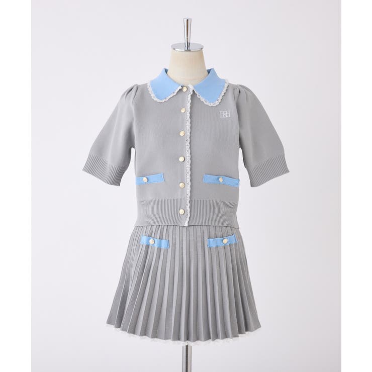 【one after another】ポロ襟半袖ニットセットアップ | NICE CLAUP / OLIVE des OLIVE　OUTLET | 詳細画像2 