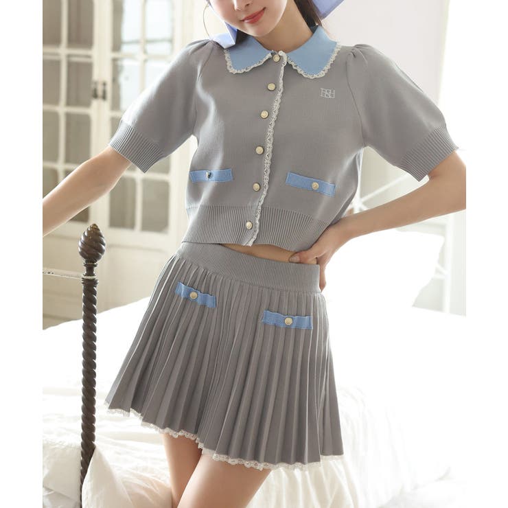 【one after another】ポロ襟半袖ニットセットアップ | NICE CLAUP / OLIVE des OLIVE　OUTLET | 詳細画像4 