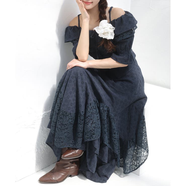 one after another】オフショルブラウスSETワンピース[品番