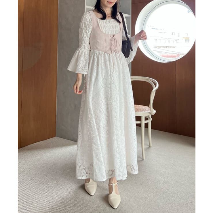 one after another】コルセットベスト&ワンピース セット[品番