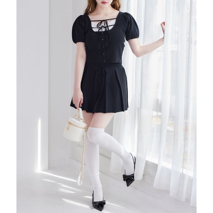 カリテ／入学式／通勤／裏地付きゆったりラップデザインワンピース ブラック 追加》RIB CUT DRESS 2：ワンピース（ワンピース）｜CITYSHOP