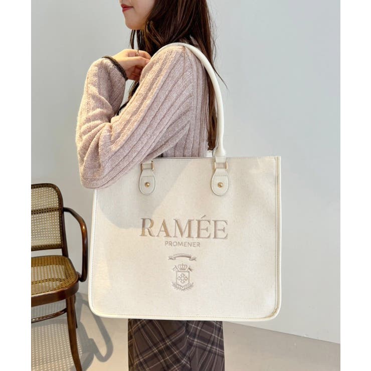 【one after another】キャンバス刺しゅうトリミングトート | NICE CLAUP / OLIVE des OLIVE OUTLET | 詳細画像1